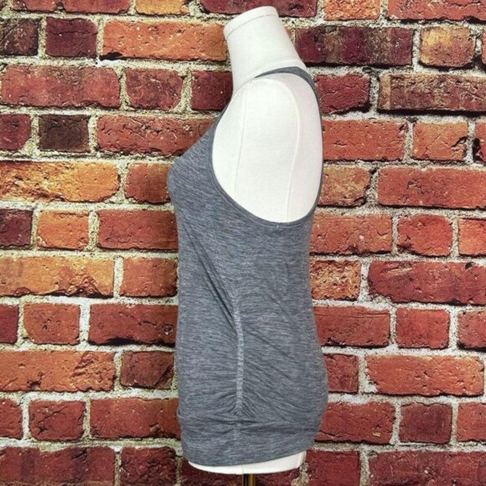 Athleta Racerback Fastest Track Side Ruched Gray Tank Top Size XS Activewear - Picture 3 of 9